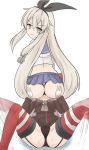  2girls amatsukaze_(kantai_collection) artist_request ass ass_grab black_panties cunnilingus cunnilingus_through_clothes face_in_ass girl_on_top highleg highleg_panties kantai_collection long_hair looking_at_viewer looking_back lying multiple_girls on_back open_mouth oral panties shimakaze_(kantai_collection) sitting sitting_on_face sitting_on_person spread_legs sweat thighhighs tongue underwear wide_hips yuri 