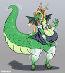  anthro big_breasts big_butt breasts butt dragon dragon_maid female huge_butt invalid_tag solo sutibaru toruh transformation 