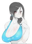  artist_request bangs black_hair breasts cleavage large_breasts ponytail tagme wii_fit_trainer 