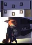  2018 anthro canine clothed clothing comic dipstick_ears dipstick_tail disney duo english_text female fox gloves_(marking) hand_holding inside judy_hopps lagomorph male mammal markings multicolored_tail nick_wilde rabbit socks_(marking) sound_effects text walking yitexity zootopia 