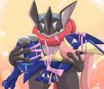  2015 anthro duo greninja nintendo pok&eacute;mon pok&eacute;mon_(species) shiny_pok&eacute;mon sweat type video_games 