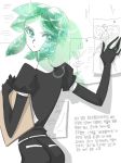  androgynous clipboard colored_eyelashes crystal_hair easty elbow_gloves eyes_visible_through_hair gem_uniform_(houseki_no_kuni) gloves green_eyes green_hair houseki_no_kuni looking_at_viewer phosphophyllite short_hair solo white_skin 