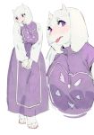  furry goat inuki_(aruurara) open_mouth purple_eyes toriel undertale 