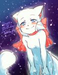  2018 anthro bittersweet_candy_bowl blush breasts cat featureless_breasts feline female fur looking_at_viewer lucy_(bcb) mammal smile solo source_request unknown_artist white_fur 