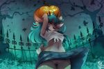  &lt;3 2018 anthro antlers areola blue_eyes blue_hair breasts cervine clothing danae_(character) female hair halloween hi_res holidays horn mammal nipples no_underwear pink_areola pink_nipples pussy reindeer shirt solo standing wet_shirt zero-sum 