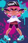  animal_humanoid arrow biped blue_shoes cephalopod cephalopod_humanoid clothing female footwear hair hat holding_object holding_weapon humanoid inkling looking_at_viewer marine nintendo pink_eyes pink_hair pointy_ears pose shoes short_hair shorts smile solo splatoon standing tentacle_hair tentacles umarun-k video_games weapon 