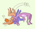  butt canine duo eyes_closed female hair herny humanoid mammal motion_lines nude open_mouth orange_hair purple_hair suplex vivian_(original_character) were werewolf winnie_werewolf_(ghoul_school) wrestling 