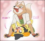  2018 ambiguous_penetration animal_crossing anthro blush canine clothed clothing digital_media_(artwork) dog duo female fox_mccloud hat isabelle_(animal_crossing) magic_user male male/female mammal nintendo open_mouth panties panties_aside penetration renabu robe sex shih_tzu size_difference star_fox tongue underwear underwear_aside video_games witch witch_hat 