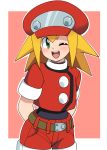  green_eyes hat looking_at_viewer red_hat rockman rockman_dash roll_caskett smile 