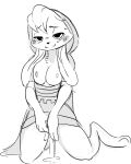  anthro bianca_(spyro) blush breasts clothing cum cum_leaking female hair lagomorph long_ears looking_at_viewer mammal nipples paperclip_(artist) rabbit simple_background sketch smile solo spyro_the_dragon video_games white_background 