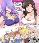  armor bangs blonde_hair blush breasts brother_and_sister camilla_(fire_emblem_if) cleavage cloud_strife final_fantasy final_fantasy_vii fire_emblem fire_emblem:_fuuin_no_tsurugi fire_emblem:_kakusei fire_emblem:_monshou_no_nazo fire_emblem_if hair_over_one_eye headband highres hood karbuitt large_breasts link long_hair looking_at_viewer low-tied_long_hair male_my_unit_(fire_emblem:_kakusei) mamkute marth multiple_boys my_unit_(fire_emblem:_kakusei) my_unit_(fire_emblem_if) open_mouth pencil_skirt pit_(kid_icarus) purple_eyes purple_hair roy_(fire_emblem) short_hair siblings simple_background skirt smile source_request super_smash_bros. super_smash_bros._ultimate suspender_skirt suspenders takumi_(fire_emblem_if) tank_top the_legend_of_zelda the_legend_of_zelda:_breath_of_the_wild tiara tifa_lockhart wavy_hair white_pupils 