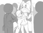  anthro bit-small bit_(bit-small) black_nose blush breasts butt clothed clothing cookie_(bit-small) digital_media_(artwork) embarrassed faceless female fluffy hi_res hoodie looking_at_viewer male mammal open_mouth public public_transportation red_panda reptile scalie shy simple_background small_breasts snake standing subway sweat sweater wide_hips 