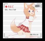  :d all_fours animal_ears ass bangs black_border blush border eyebrows_visible_through_hair fox_ears fox_tail from_behind gochuumon_wa_usagi_desu_ka? hair_ornament hairclip heart hoto_cocoa hoto_cocoa's_school_uniform kneehighs looking_at_viewer looking_back nagomi_yayado no_shoes open_mouth paw_pose pet_play plaid plaid_skirt recording red_skirt sailor_collar school_uniform short_sleeves skirt smile solo tail viewfinder white_legwear 