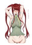  blush erect_nipples fairy_tail irene_belserion pubic_hair red_hair smile tongue tongue_out 