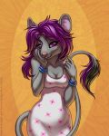  2018 5_fingers anthro breasts digital_media_(artwork) female hair mammal mouse purple_eyes purple_hair rodent shinigamigirl simple_background smile solo standing 