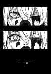  bleeding blood blood_on_face bloody_tears commentary_request girls_frontline greyscale gun gz_(gzdteee) handgun m4_sopmod_ii_(girls_frontline) monochrome spoilers weapon 