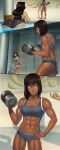  2girls abs asami_sato ass avatar_(series) exercise huge_ass korra multiple_girls muscle swimsuit the_legend_of_korra weights yuri 