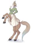  1girl 4139 animal_ears brown_hair centaur female full_body horse_ears monster_girl original simple_background skirt solo white_background 