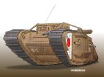  caterpillar_tracks commentary_request ground_vehicle highres mark_iv_tank military military_vehicle motor_vehicle no_humans original real_life simple_background tank translation_request 