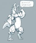  anthro digitigrade flexing_biceps scalie sketch slim_build standing tyco tyrannozilla 