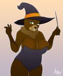  bear big_breasts breasts doxxyl female halloween holidays karleen magic_user mammal slightly_chubby solo witch 