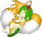  animal_ears ass barefoot cosmo cosmo_the_seedrian couple cuddle eyes_closed feet fox_ears furry green_hair happy hug miles_prower multiple_tails nude paws plant_girl seedrian sleeping soles sonic_team sonic_the_hedgehog sonic_x tail tails toes 