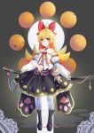  alternate_costume boots collar dress gesugesu_ahoaho hair_ribbon katana long_hair looking_at_viewer monogatari_(series) moon navel oshino_shinobu ribbon solo strapless strapless_dress stuffed_toy sword tiara weapon 