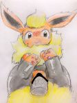  blush censored clothing colored_pencil_(artwork) costume disembodied_penis duo eeveelution eiroru female feral flareon male male/female nintendo penetration penis pok&eacute;mon pok&eacute;mon_(species) pussy pussy_juice sex simple_background solo_focus tears traditional_media_(artwork) vaginal vaginal_penetration video_games 