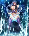  1girl breasts dual_wielding fei_(maidoll) holding huge_breasts solo taimanin_asagi_battle_arena uehara_rin 