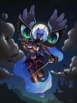  anthro blue_eyes blue_hair breasts clothed clothing cloud digital_media_(artwork) don_ko equine feathered_wings feathers female friendship_is_magic full_moon hair hi_res holding_object holding_weapon horn kill_la_kill long_hair mammal melee_weapon moon my_little_pony navel night princess_luna_(mlp) rapier sky solo sword weapon winged_unicorn wings 
