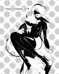  1boy 1girl android boots halloween high_heel_boots high_heels horns nier_(series) nier_automata short_hair thigh_boots thighhighs yorha_no._2_type_b yorha_no._9_type_s 