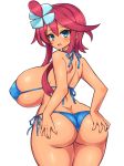  ass bikini blush breasts cleavage creatures_(company) erect_nipples fuuro game_freak large_breasts nintendo pokemon red_hair swimsuit 