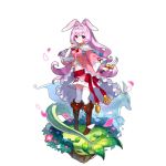  animal_ears artist_request boots bunny_ears dagger dragalia_lost full_body long_hair melsa midriff non-web_source official_art pink_hair purple_eyes roots skirt solo thighhighs transparent_background weapon 