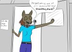  anthro canine clothing dialogue english_text eyeless female hair mammal monster scp-1991 scp_foundation simple_background teeth text theoryanon 