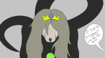  anthro blush breasts crown hair human jewelry lizard long_hair mammal monster non-mammal_breasts reptile scalie scp-682 scp_foundation simple_background teeth text theoryanon tiara 