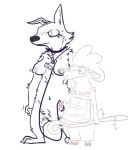  anthro bell betty_(weaver) blush breasts cane canine caprine clothing disney fan_character female larger_female leash male male/female mammal nude pack_street predator/prey remmy_cormo sheep simple_background size_difference smaller_male sweat the_weaver white_background wolf wool zootopia 