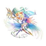  armor armored_dress artist_request blonde_hair dragalia_lost full_body gradient_hair holding holding_weapon jeanne_d'arc_(dragalia_lost) long_hair multicolored_hair non-web_source official_art plant skirt solo standard_bearer tail torn_clothes torn_legwear transparent_background vines weapon wings 