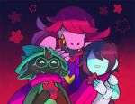  blush caprine cygull deltarune dragon eating eyewear glasses goat human kris_(deltarune) lizard mammal ralsei reptile scalie scarf star susie_(deltarune) teeth 