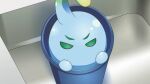  1girl artist_request bucket game_cg green_eyes in_bucket in_container monster_musume_no_iru_nichijou monster_musume_no_iru_nichijou_online official_art slime_(creature) solo suu_(monster_musume) 