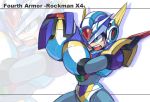  android angry arm_cannon capcom commentary_request green_eyes helmet male_focus open_mouth power_armor rockman rockman_x rockman_x4 serious solo teeth tongue weapon white_background x_(rockman) yuusuke_(5yusuke3) zoom_layer 