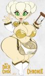  balls big_breasts blizzard_entertainment breasts brendancorris chromie clothing gnome green_eyes hair hourglass huge_breasts humanoid intersex not_furry penis precum smile solo vein veiny_penis video_games warcraft wide_hips 