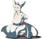 2022 accessory animal_humanoid asian_clothing atsuko_ceris barefoot blonde_hair breasts canid canid_humanoid canine canine_humanoid cleavage cleavage_overflow clothed clothing crouching dress east_asian_clothing feet female fennec_humanoid fox_ears fox_humanoid frozenaardvark hair hair_accessory hairpin hi_res humanoid looking_at_viewer mammal mammal_humanoid mature_female mature_humanoid solo tail thevarking white_clothing white_dress