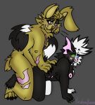 anthro brokenflame domestic_cat duo felid feline felis female five_nights_at_freddy&#039;s five_nights_at_freddy&#039;s_3 furry hybrid lagomorph leporid male male/female mammal nsfw procyonid rabbit raccoon scottgames sex springtrap_(fnaf)