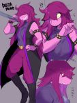  1girl deltarune furry hair_over_eye purple_hair smile solo susie_(deltarune) suurin_(ksyaro) suurin_2 