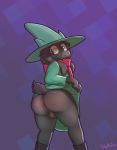  anthro anus balls butt caprine clothed clothing clothing_lift deltarune digital_media_(artwork) eyewear fur glasses goat hat looking_at_viewer male mammal nervous ralsei scarf shy simple_background skirt skirt_lift skymafia smile solo sweat 