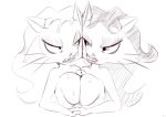 2015 anthro big_breasts bodily_fluids breast_play breast_squish breasts dbaru digital_media_(artwork) domestic_cat eek!_the_cat face_squish felid feline felis female genitals group hair male male/female mammal nude pam_(eek!_the_cat) penis polly_(eek!_the_cat) sex sketch squish sweat titfuck trio