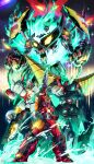  absurdres arc_gurren-lagann chou_tengen_toppa_gurren-lagann chouginga_gurren-lagann clenched_hands crossed_arms dave_gustave drill earth_(planet) energy glowing glowing_eyes gurren-lagann highres mecha no_humans planet robot space spiral_power super_robot tengen_toppa_gurren-lagann_(mecha) tengen_toppa_gurren_lagann 