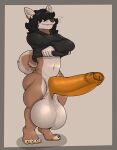 absurd_res anthro balls belly big_balls big_butt big_penis black_hair butt canid canine canis ceebs clothed clothing clothing_lift covered_eyes curled_tail domestic_dog ear_piercing ear_ring feet genitals hair hi_res huge_balls huge_penis hyper hyper_balls hyper_genitalia hyper_penis long_hair male male/male mammal nails navel orange_penis pawpads penis piercing ring_piercing rokie38 shiba_inu sleeping smile smirk solo spitz tail teeth thick_thighs tired toes