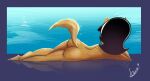 abstract_background absurd_res anthro black_hair bunibelol butt colored domestic_cat felid feline felis female fur hair hi_res kitty_katswell lying mammal nickelodeon nude on_side pose rear_view reflection shaded signature solo t.u.f.f._puppy tan_body