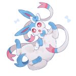 alternate_color colored_sclera full_body highres kaminokefusa looking_at_viewer no_humans open_mouth pink_sclera pokemon pokemon_(creature) shiny_pokemon simple_background solo sylveon white_background 